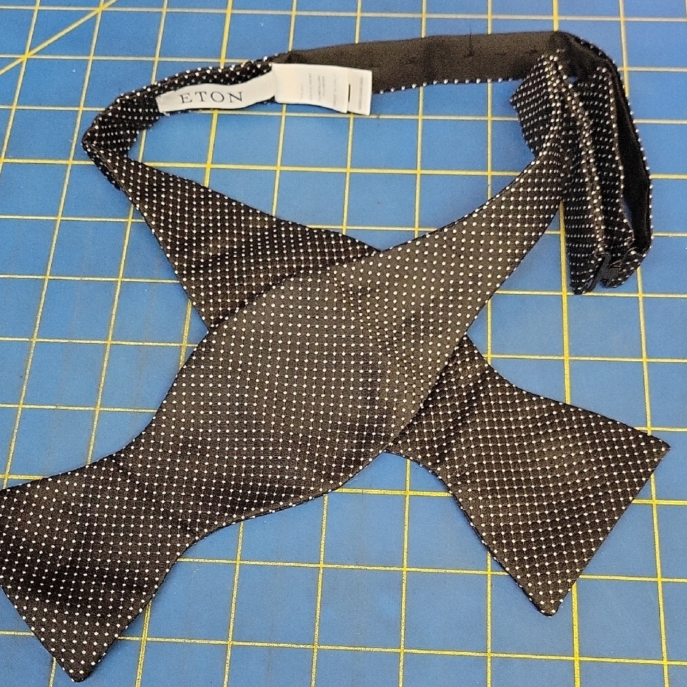 Eton Black & White Polka Dot Bow Tie MSRP $140